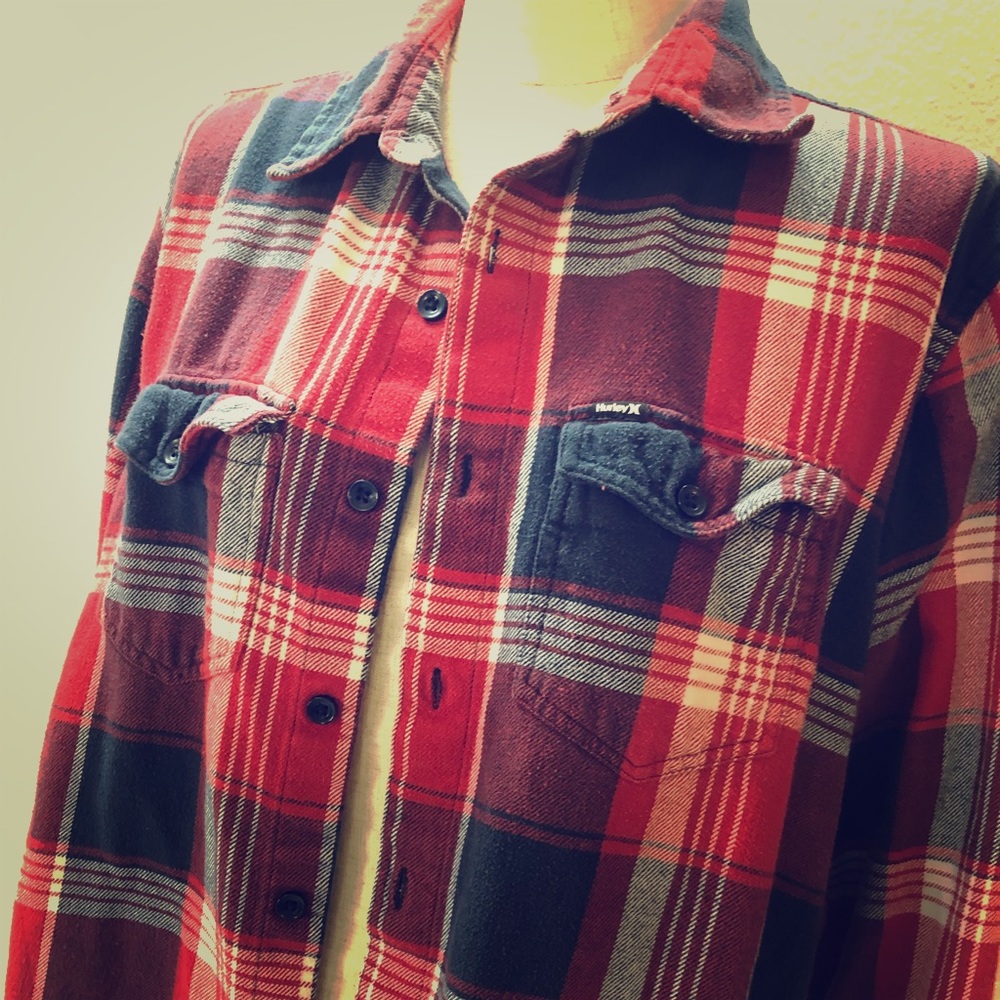 Hurley LS Plaid shirt Size small